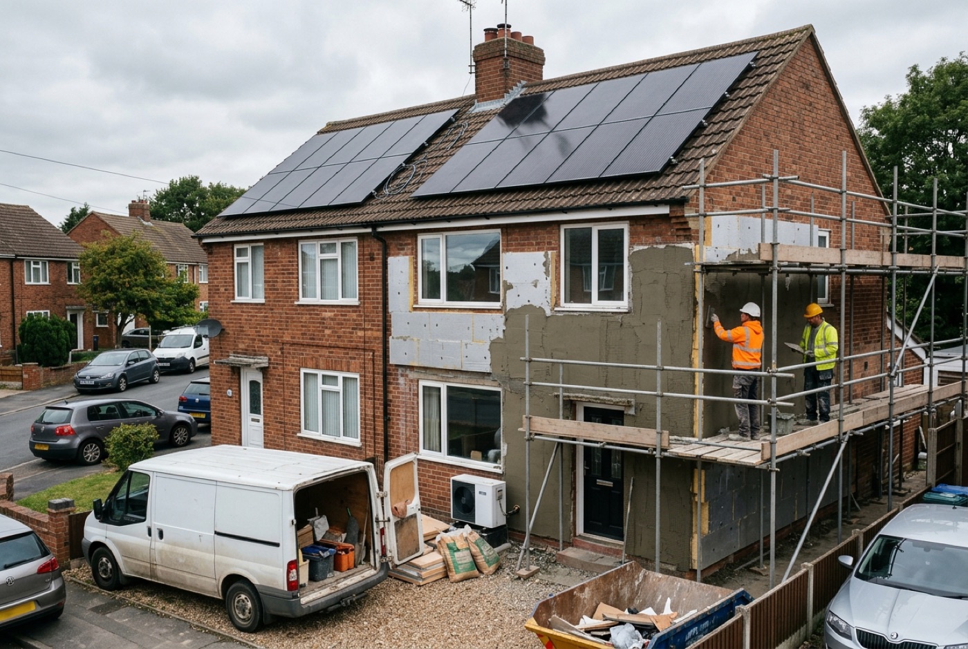 A UK home with energy-saving upgrades representing 2026 energy grants
