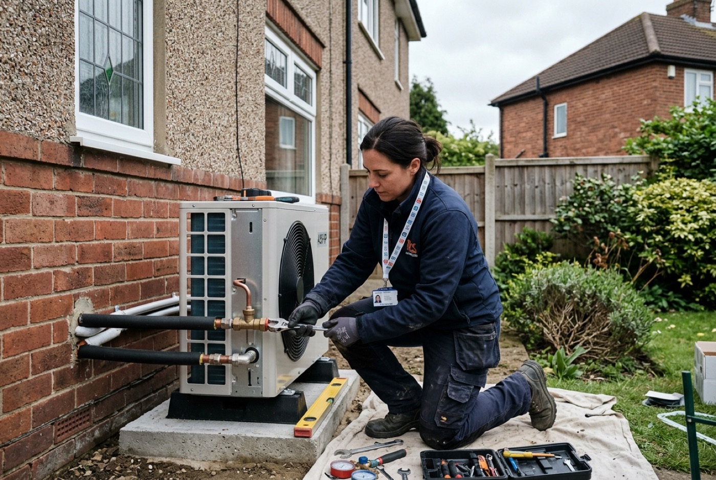 A certified UK energy installer carrying out work on a home
