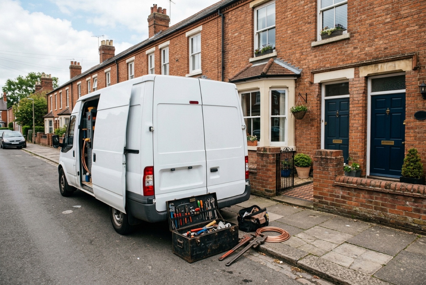 A plumber dealing with an emergency leak in a Windsor home